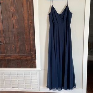 Levkoff navy floor length dress